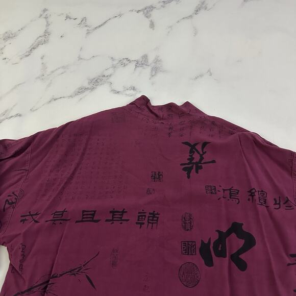 Meng Design Womens Kimono Style Top Size M Purple Black Asian Inspired Open - Picture 9 of 12